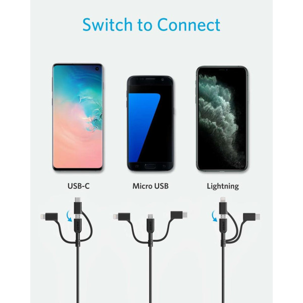 Anker Powerline II USB-A to 3 in 1 Charging Cable