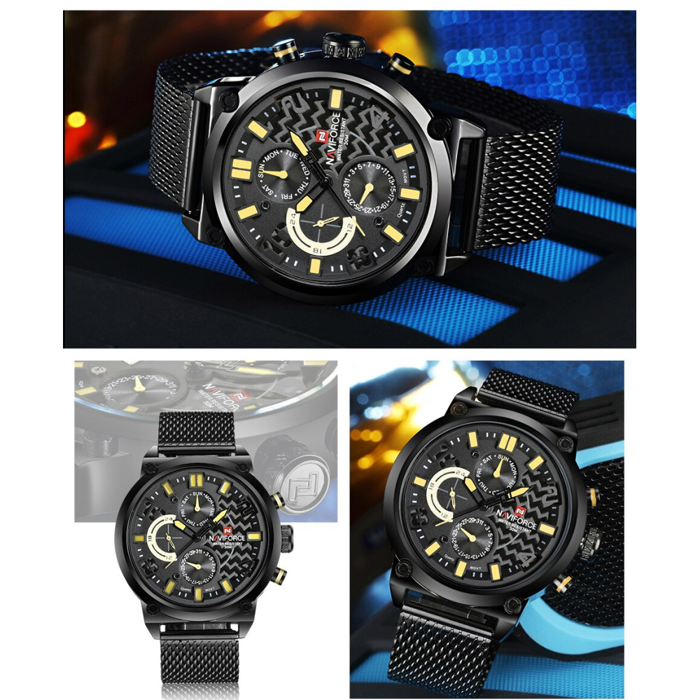 Buy NAVIFORCE 9068Chronograph Black Dial Men's Watch | Instok Kenya