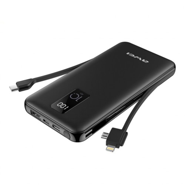 AWEI P41K Powerbank 10000 mAh For Type-C Micro and Lightning USB