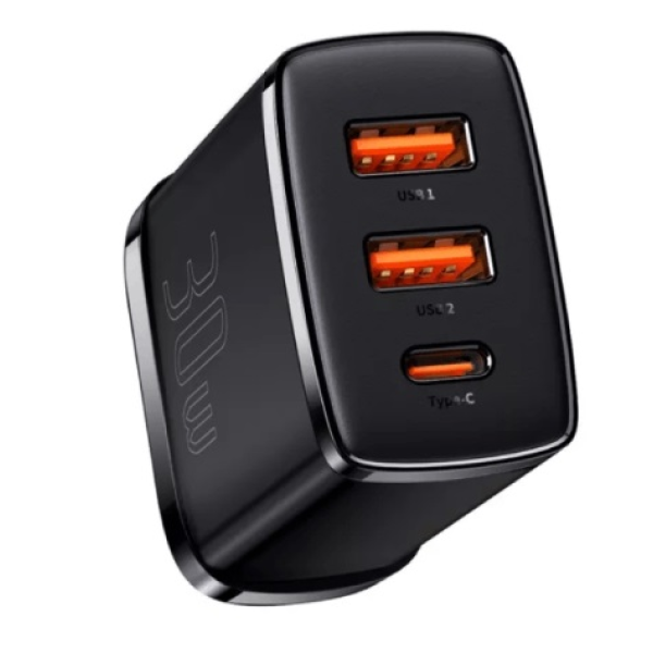 Baseus Compact Fast Charger 2U+C 30W - UK Plug