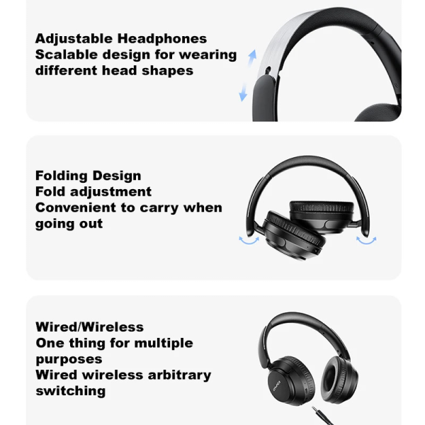 Awei A360BL Wireless Over Ear Headphones