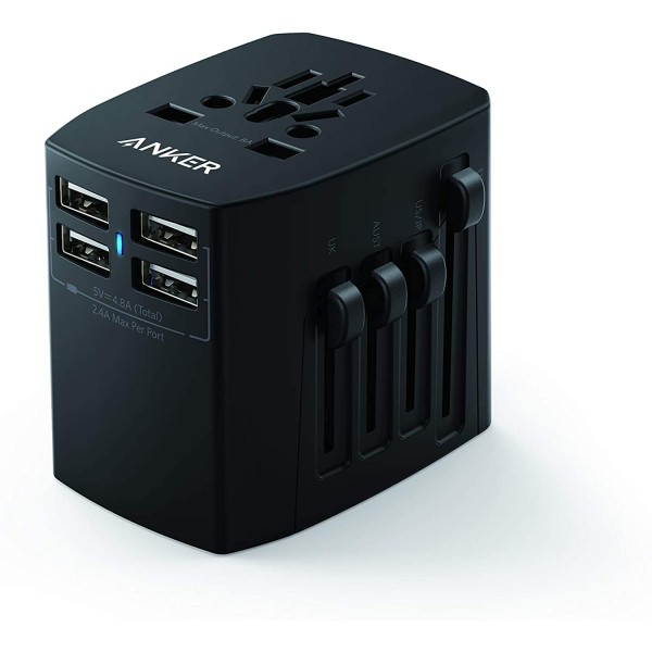 anker universal travel adapter with 4 usb ports