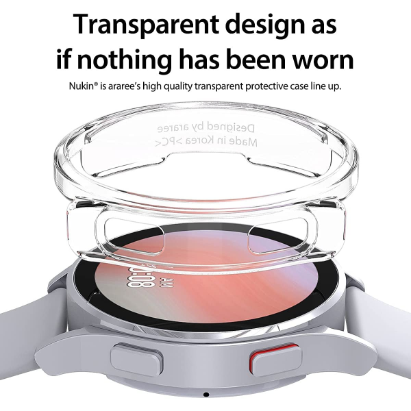 araree NUKIN Crystal Clear Transparent Cover for Samsung Galaxy Watch 4