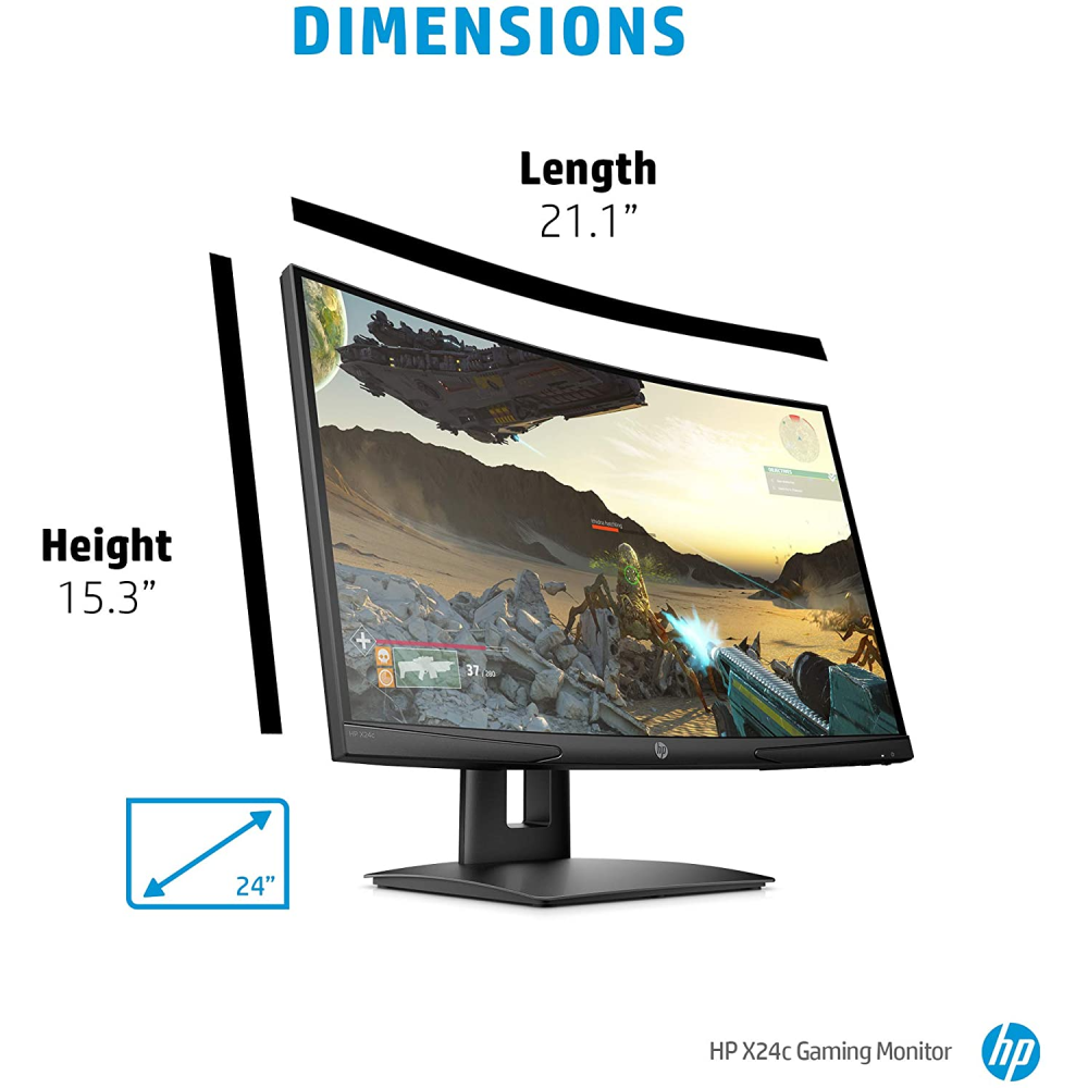 Buy HP X24c Curved Gaming Monitor, 23.6 Inch FHD, 300 nits,AMD Freesync ...