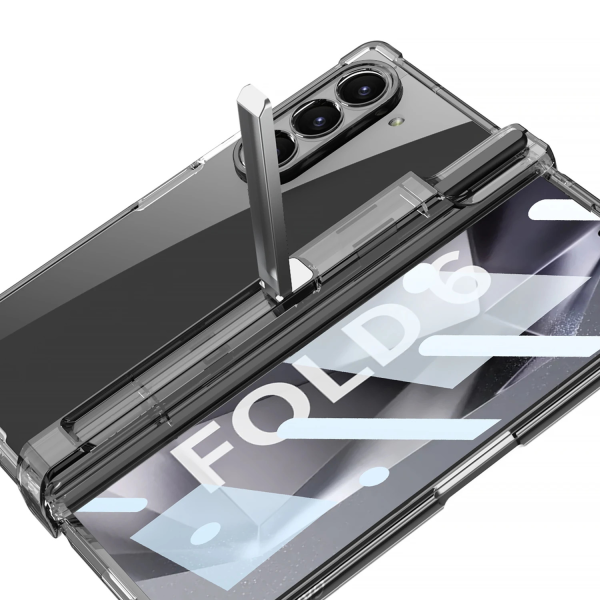 Samsung Galaxy Z Fold 6 Clear Shockproof Case with Kickstand