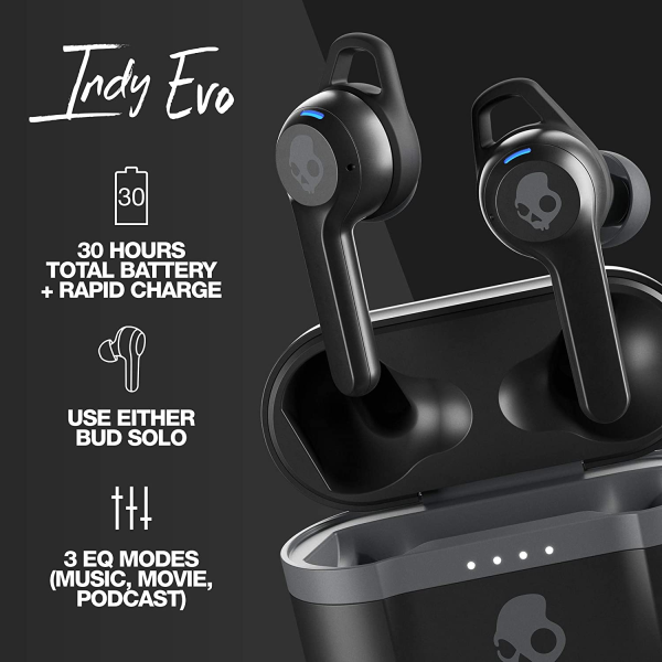 Skullcandy Indy Evo True Wireless In-Ear Earbud - True Black