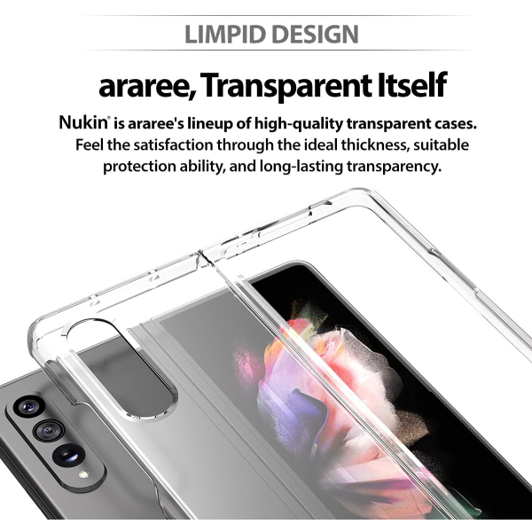 araree NUKIN Thin Clear Polycarbonate Cover for Samsung Galaxy Z Fold 3