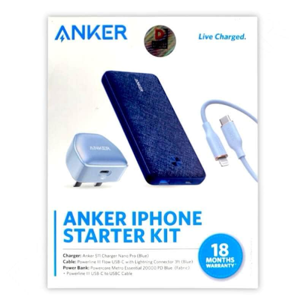 Anker iPhone Starter Pack ( Charger + Cable + Power Bank )