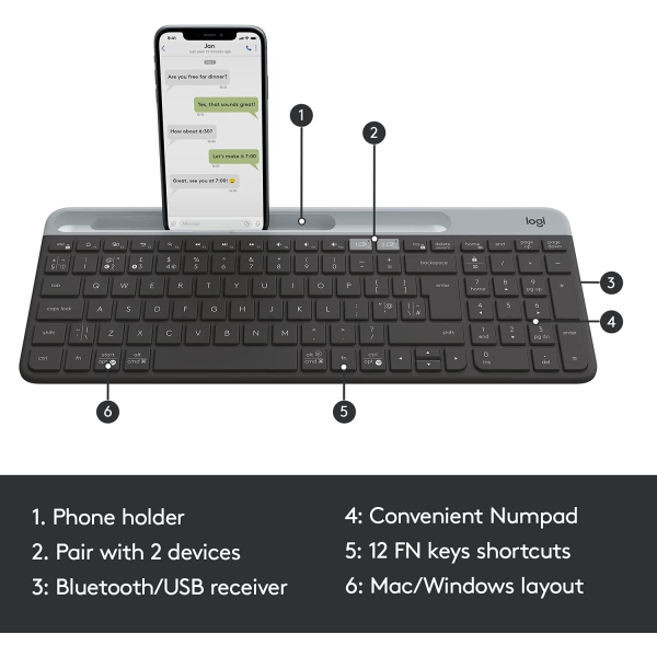 Logitech K580 Slim Multi-Device Wireless Keyboard for Chrome OS