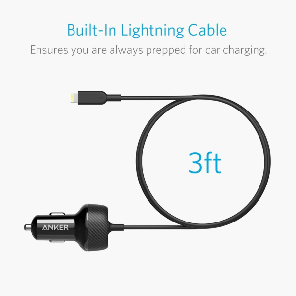 Anker PowerDrive 2 Elite 24W 2-Port Lightning Car Charger