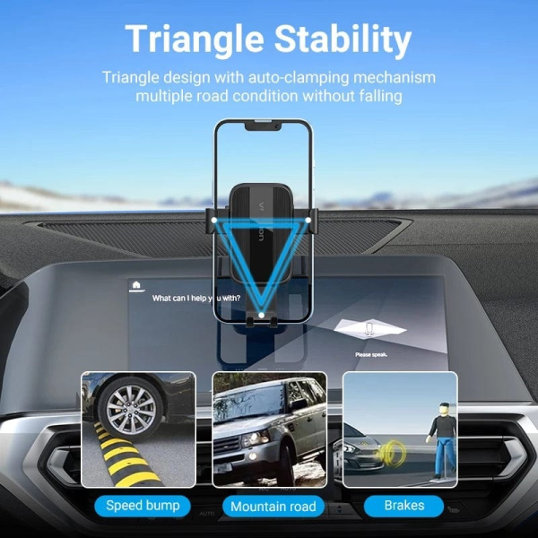 Vention Auto-Clamping Car Phone Mount With Suction Cup