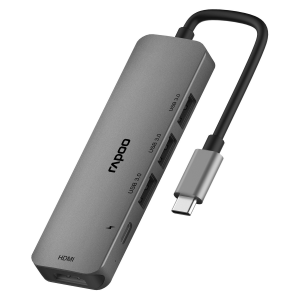 Rapoo XD100C Multifunction (5 in 1) USB Adapter  (Grey)