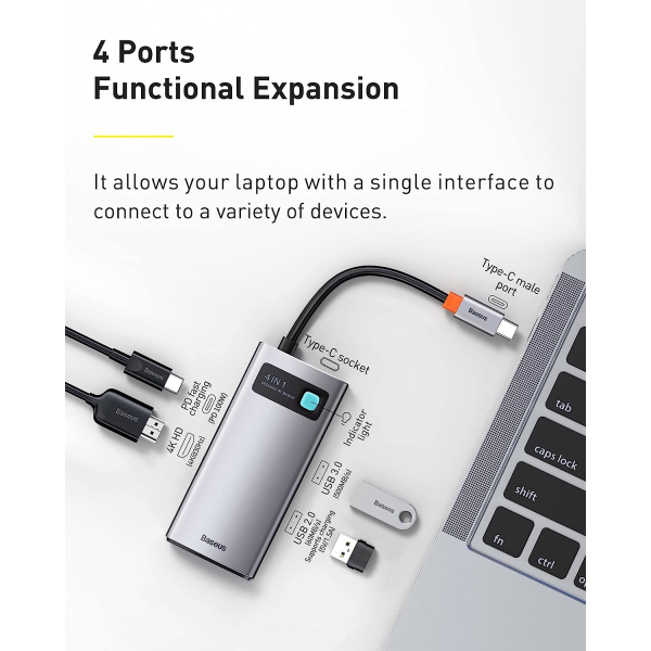 Baseus 4-in-1 USB C Hub Docking Station