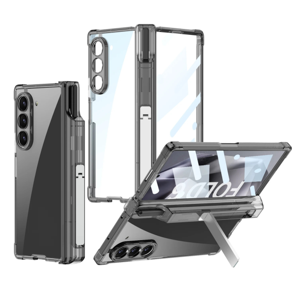 Samsung Galaxy Z Fold 6 Clear Shockproof Case with Kickstand