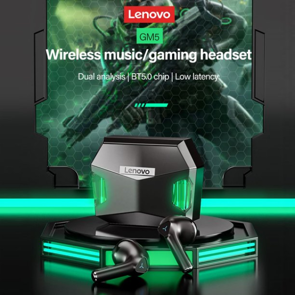 Lenovo GM5 Wireless BT Gaming Headphones Semi-in-ear Sports Earbuds