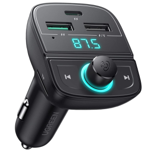 Ugreen 31.5W 3-Port Car Charger with Bluetooth 5.0 FM Transmitter