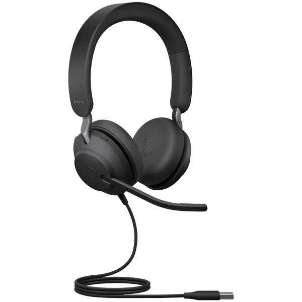 Jabra Evolve2 40 MS Stereo Wired On-Ear Headset 