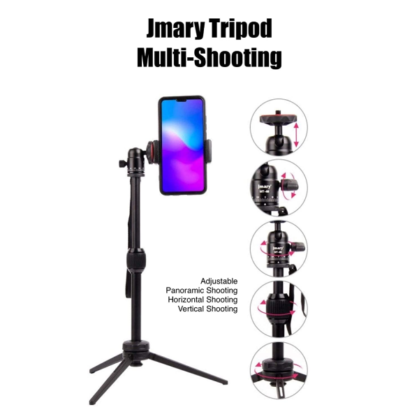 JMARY MT-68 - Table-Top Extendable Fold-able Tripod Stand for Phones and DSLR Cameras 