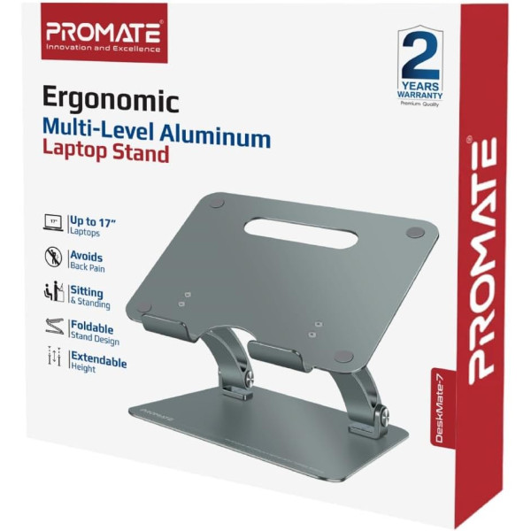 Promate DeskMate-7 Ergonomic Multi-Level Aluminum Laptop Stand