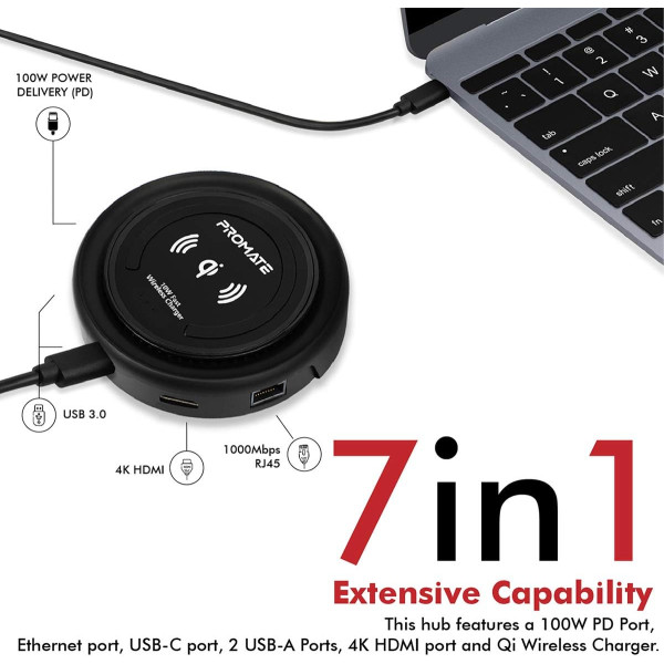 Promate CenterHub 7-In-1 USB-C Hub