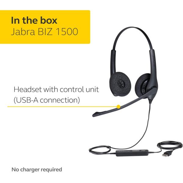 Jabra Biz 1500 USB Duo Wired Professional Headset 