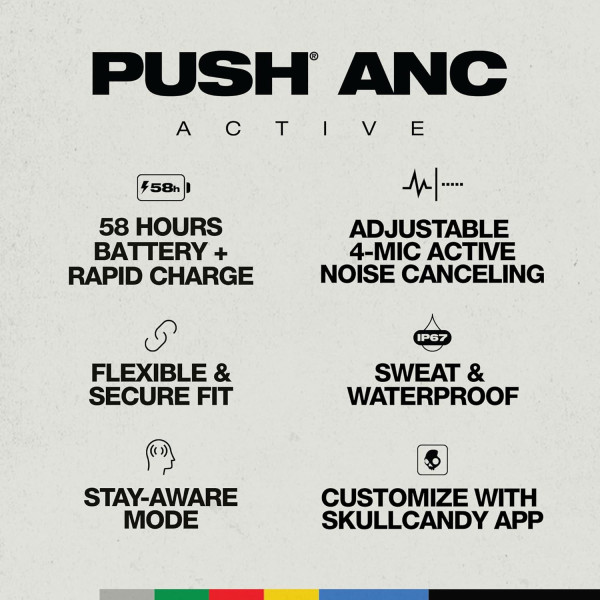 Skullcandy Push ANC Active in-Ear Wireless Earbuds