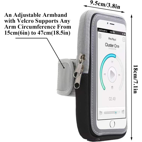 Running Armband Phone Holder with Touchscreen Support