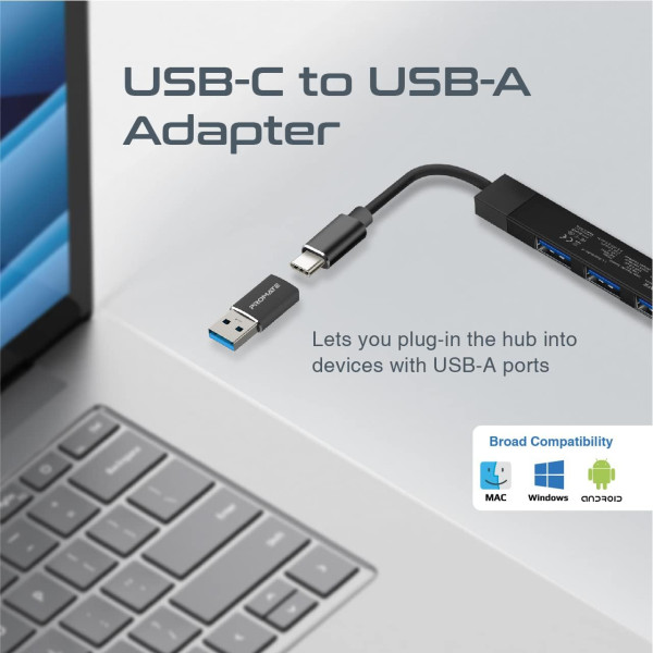 Promate LiteHub-4 4-in-1 Multi-Port USB-C Data Hub