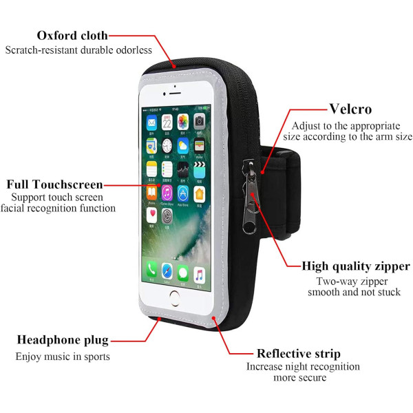 Running Armband Phone Holder with Touchscreen Support