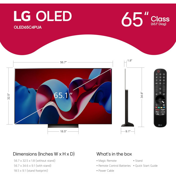 LG OLED Evo C4 55 inch 4K HDR Smart TV