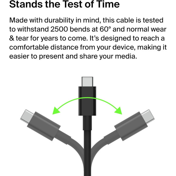 Belkin Connect USB-C to HDMI 2.1 Cable 6.6FT/2M 8K@60Hz 4K@144Hz