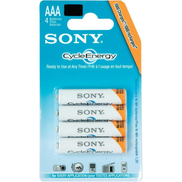 Sony Cycle Energy AAA Rechargeable Batteries - 4 Pack