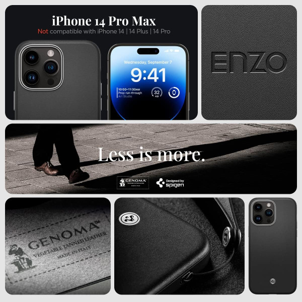 Spigen Enzo Enzo (MagFit) Leather Case for iPhone 14 Pro Max