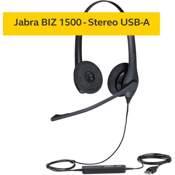 Jabra Biz 1500 USB Duo Wired Professional Headset 