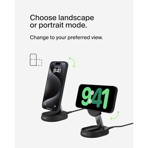 Belkin BoostCharge Pro Convertible Magnetic Wireless Charging Stand with Qi2 15W