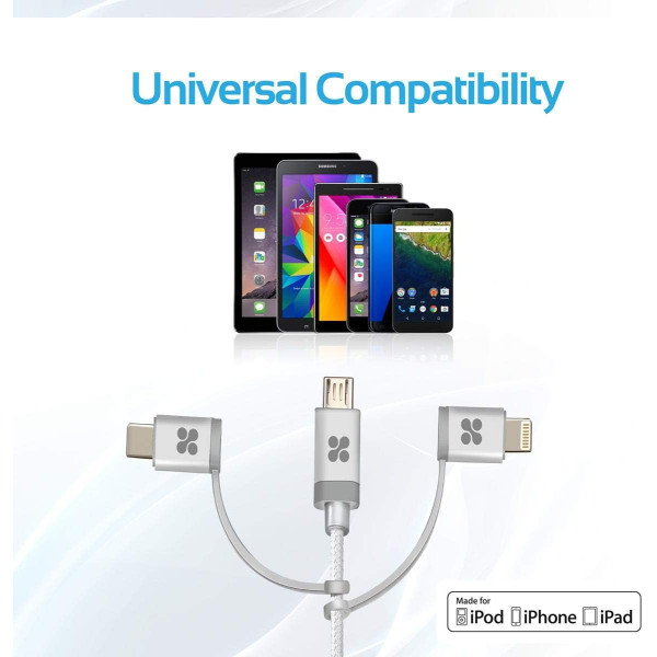 Promate UniLink-Trio 3-in-1 Charging & Data Cable