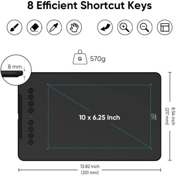 XP-PEN Deco 01 V3 10 inch Graphics Drawing Tablet