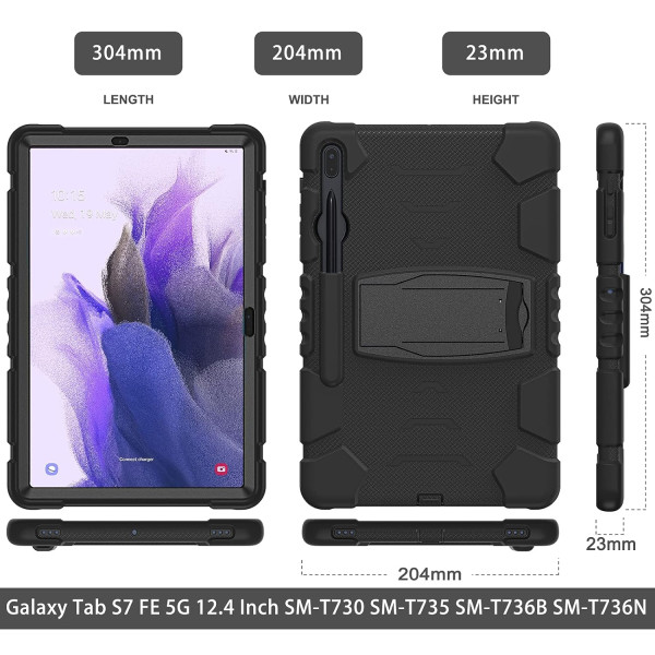 Samsung Galaxy Tab S7+/S7 FE+ 3-in-1 Shockproof Heavy Duty Cover Case