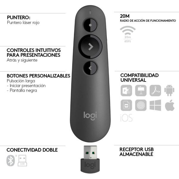 Logitech R500s Laser Pointer Presentation Remote