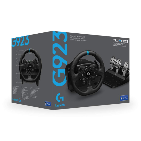 Logitech G923 Racing Wheel and Pedals for PS5, PS4 and PC - Black