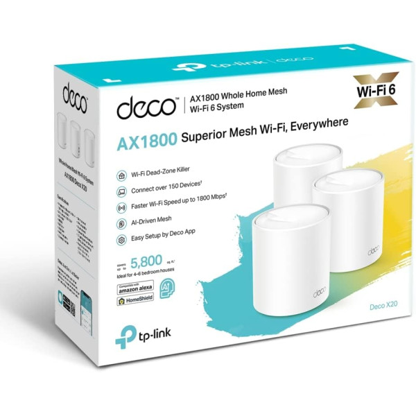 TP-Link Deco X20 AX1800 Whole Home Mesh Wi-Fi 6 System - 3 Pack