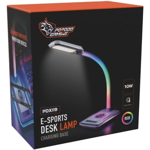 Porodo Multifunctional Esports Desk Lamp with Wireless Charger