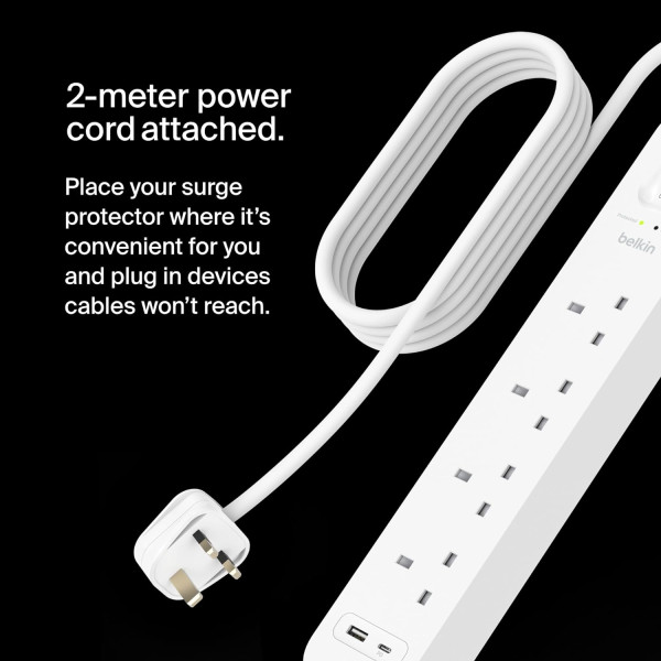 Belkin Connect Surge Protector 4-outlet with USB-C and USB-A Ports 