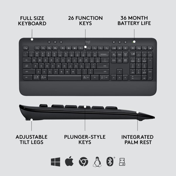 Logitech Signature MK650 Keyboard Mouse Combo for Business