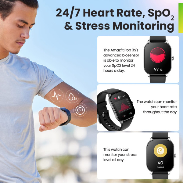 Amazfit Pop 3S Smart Watch with Bluetooth Calling