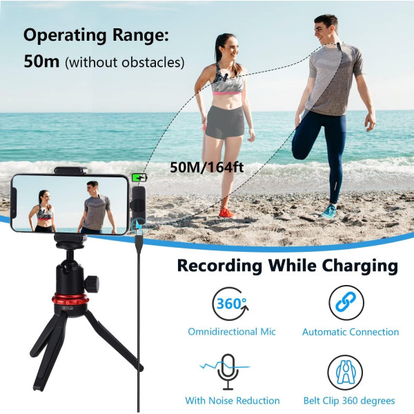 BOYA BY-V2 Dual Wireless Lavalier Microphone for iPhone