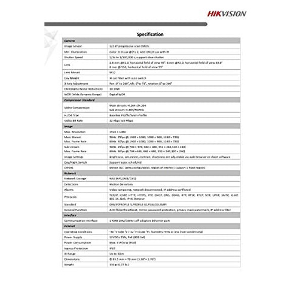 HIKVISION DS-2CD1321-I 2.0 MP CMOS Network IP Camera