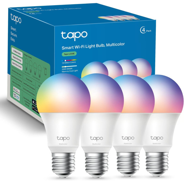 TPLink Tapo L530E Smart Wi-Fi Light Bulb - 4 Pack