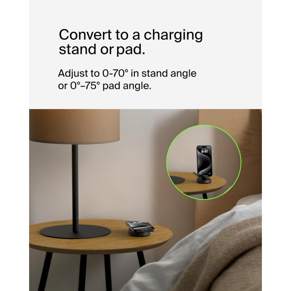 Belkin BoostCharge Pro Convertible Magnetic Wireless Charging Stand with Qi2 15W