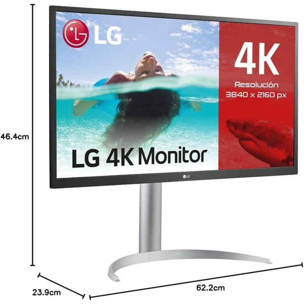 LG 27UP550N-W 27 inch 4K UHD IPS Monitor with USB-C Port